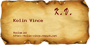 Kolin Vince névjegykártya